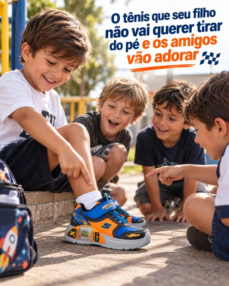 TurboPé – Tênis com Garagem de Carrinho + Pista Radical