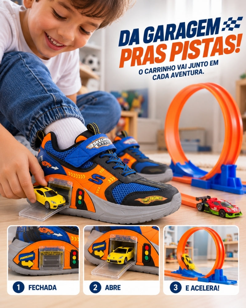 TurboPé – Tênis com Garagem de Carrinho + Pista Radical