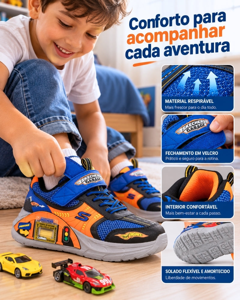 TurboPé – Tênis com Garagem de Carrinho + Pista Radical